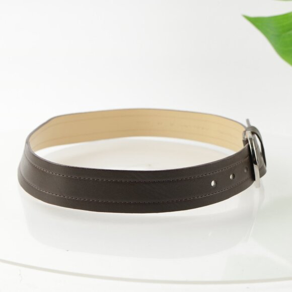 Via Spiga Womens Belt Size Medium M Brown Leather Ring Buckle Elegant Dress - Picture 3 of 12